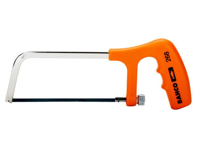 Bahco 268 Mini Hacksaw 150mm (6in) - The Bahco 268 Mini Hacksaw is a modern junior hacksaw, with a frame made from rigid, zinc plated, flat steel and an ergonomic, plastic, pistol-grip styled handle