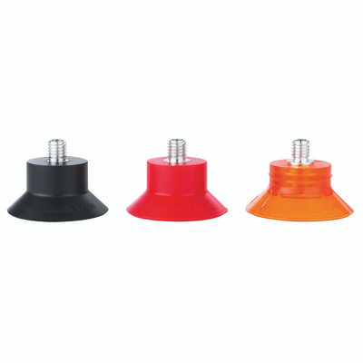 DEEP SUCTION CUP  50MM  URETHANE  M8 M - M8 Metric Male, 50mm Suction Area Diameter, IRHD of 60, Vmeca Suction Cup, VD Series, Nitrile Deep Suction Cup with fitting, Black, Working Temperature -20Â°C to +110Â°C, VmecaAll images used are for illustrativ