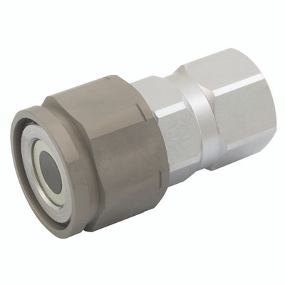 3/4"BSP  ISO19  FF SCREW CON CARRIER - 1/4" BSP Parallel Female, Valved, Hydraulic Quick Release, Coupling, Flat Face Screw to Connect, PST4 Series, Steel, Nitrile Seal, Working Temperature -25Ã‚Â°C to +100Ã‚Â°C, Maximum Working Pressure 450 bar, dnpAl