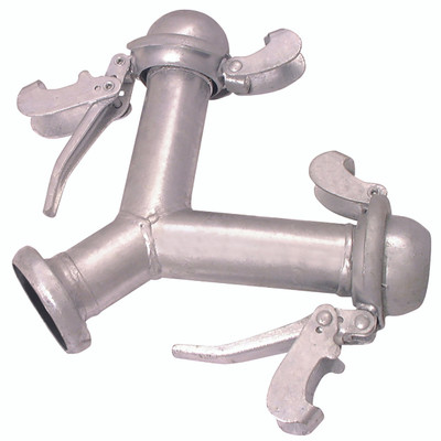 LEVER LOCK Y MMF 2 - 50mm Female Coupling, Lever Lock Water Pump Coupling, with Female Outlet, Galvanised, Y Union, Galvanised Steel, DALLAIAll images used are for illustrative purposes only
