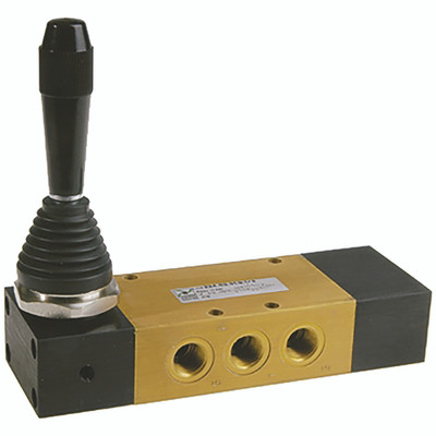PNEUMAX 1/4" 5/3 C/C SPR BLK LEVER VALVE - 1/4" BSP Parallel Female, 5/3 Closed Centre Function, Lever Lateral/Spring Actuation, Valve, Working Temperature -5Ã‚Â°C to +70Ã‚Â°C, Maximum Working Pressure 10 bar, PneumaxAll images used are for illustrativ