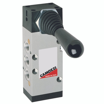 1/4 5/3 LEVER VALVE MONOSTABLE N/O - G1/4" BSP Parallel Female, 5/3 Centre Open, Lever, Monostable, Series 4 Manually Operated, Flow 1250 NI/min, Maximum Working Pressure 10 Bar, CamozziAll images used are for illustrative purposes only