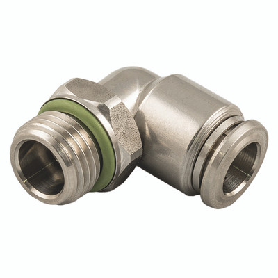 14MM OD X 1/2 BSPP MALE SW ELBOWS 316 - 1/2" BSP Parallel Male x 14mm Outside Diameter, Push-in Fitting, 90Ã‚Â° Stud Swivel Elbow, 316 Stainless Steel, Working Temperature -20Ã‚Â°C to +225Ã‚Â°C, Maximum Working Pressure 15 bar, AignepAll images used ar