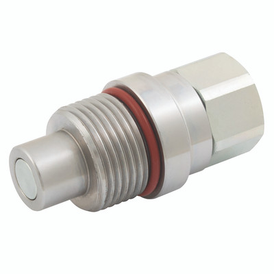 3/4"BSP  ISO12.5  FF SCREW CON PROBE - 1/4" BSP Parallel Female, Valved, Hydraulic Quick Release, Plug, Flat Face Screw to Connect, PST4 Series, Steel, Nitrile Seal, Working Temperature -25Ã‚Â°C to +100Ã‚Â°C, Maximum Working Pressure 450 bar, dnpAll im