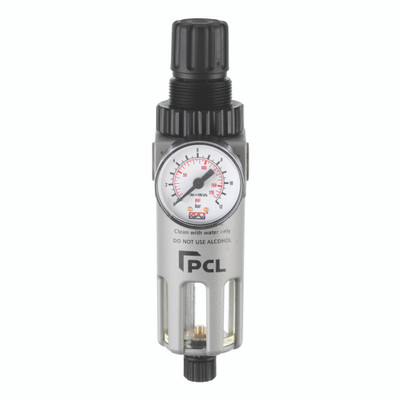 1/2 FILTER/REGULATOR - 1/2" BSP Parallel Female, Filter/Regulator, Semi-Auto Drain, Complete with Mounting Bracket and Gauge, Plastic Guarded Bowl, 10 Micron, 5000 Litres per Minute, Working Temperature 0Ã‚Â¬Ã¢Ë†Å¾C to +60Ã‚Â¬Ã¢Ë†Å¾C, Maximum Working Pres