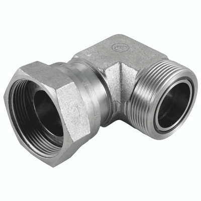 2" ORFS M/F SWV 90  FORGE COMPACT ELB - 9/16" ORFS Male x 9/16" ORFS Female, Hydraulic Adaptor Steel, Swivel Female Forged, 90Â° Compact Elbow, Zinc Plated Mild Steel, Maximum Working Pressure 289 bar, Burnett & HillmanAll images used are for illustrat