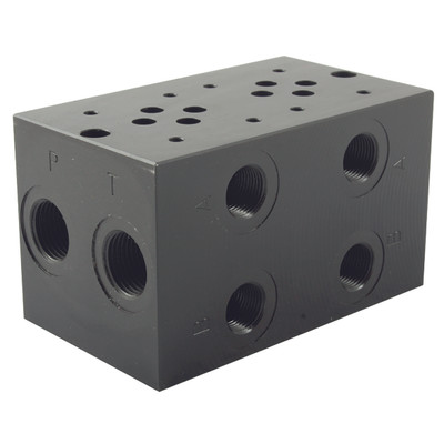 CETOP 3  2 STATION MANIFOLD STEEL - Hydraulic CETOP Control Valve & Accessory, 3 Steel Manifolds, Ports: P & T 1/2", A & B 3/8", Female, BSP Parallel, 1 Stations, Maximum Working Pressure 345 bar, AmeraAll images used are for illustrative purposes only