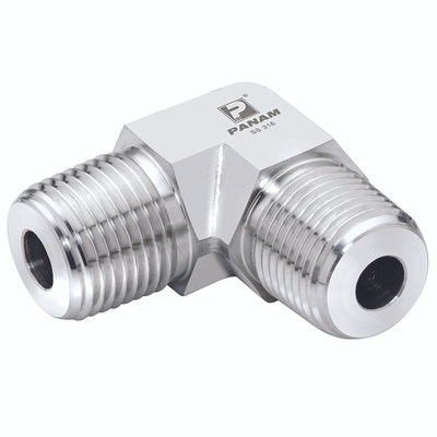 3/8" NPT M/M 10KPSI 316 ELBOW - 3/4" NPT Male x 3/4" NPT Male, 10,000 psi Rated Steel Adaptor, 90Ã‚Â° Elbow, 316 Stainless Steel, Maximum Working Pressure 690 bar, PanamAll images used are for illustrative purposes only