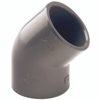 140MM UPVC 45  ELBOW - 110mm Inside Diameter, UPVC Metric Pipe System, 45Ã‚Â° Equal, Elbow, Working Temperature +20Ã‚Â°C to +60Ã‚Â°C, Maximum Working Pressure 16 bar, ComerAll images used are for illustrative purposes only