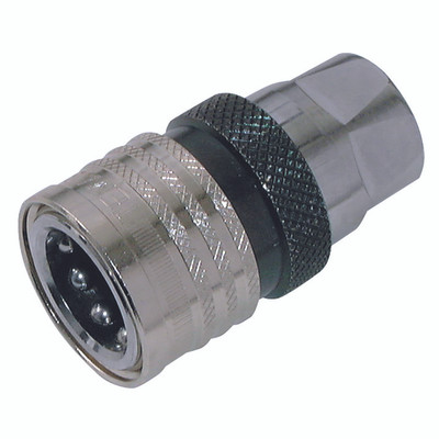 3/8" BSPP FEM BRASS COUPLER VALVED V - 3/8" BSP Parallel Female, Valved, Hydraulic Quick Release, Coupling, Brass Nickel Plated, T3800 Series, Steel, Nitrile Seal, Working Temperature -40Ã‚Â°C to +100Ã‚Â°C, Maximum Working Pressure 350 bar, ParkerAll i