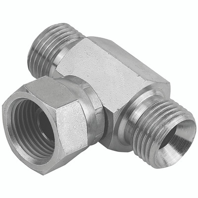 1.1/4" BSPP M/M/F SWIV BRNCH TEE 60 CONE - 1/8" BSP Parallel Male x 1/8" BSP Parallel Female, Hydraulic Adaptor Steel, Swivel Female Branch 60Ã‚Â° Cone, Tee, Zinc Plated Mild Steel, Maximum Working Pressure 350 bar, Burnett & HillmanAll images used are