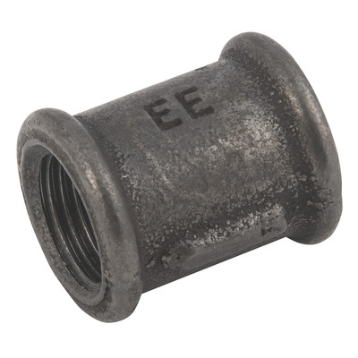 EQUAL SOCKET BLACK BSPP FEM THREAD 4 - 1/4" BSP Parallel Female, Malleable Iron Pipe Fitting, Black, Equal Socket, Fig