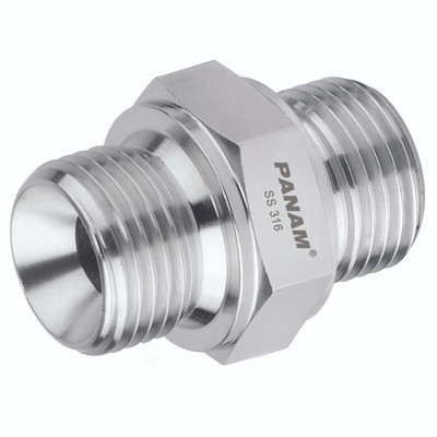 3/4" BSPP M/M HEX NIPPLE 10K ST/ST - 3/4" BSP Parallel Male x 3/4" BSP Parallel Male, 10,000 psi Rated Steel Adaptor, 316 Stainless Steel, Maximum Working Pressure 690 bar, PanamAll images used are for illustrative purposes only