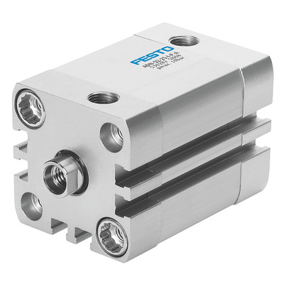ADN-25-10-I-P-A COMPACT CYL - Compact Cylinder Adn-12-5-I-P-A With Position Sensing And Internal Piston Rod Thread Stroke=5 Mm, Piston Diameter=12 Mm, Piston Rod Thread=M3, Cushioning=P: Flexible Cushioning Rings/Plates At Both Ends, Assembly Position=Any