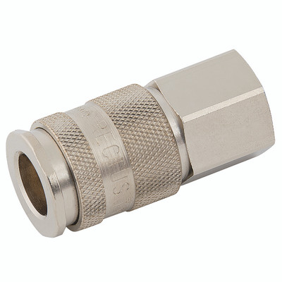 3/4" BSPP FEM  COUPLING BRASS NICKEL - 1/4" BSP Parallel Female Coupling, Series 27KA, Standard, Parker Rectus, Pneumatic Quick Release, Valved, Brass Nickel Plated, Nitrile Seal, Working Temperature -20Ã‚Â°C to +100Ã‚Â°C, Maximum Working Pressure 35 bar,