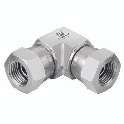 3/8" BSPP F/F 10KPSI 316 ELBOW SWL - 3/4" BSP Parallel Female x 3/4" BSP Parallel Female, 10,000 psi Rated Steel Adaptor, Swivel Female, 90Ã‚Â° Elbow, 316 Stainless Steel, Maximum Working Pressure 690 bar, PanamAll images used are for illustrative purp