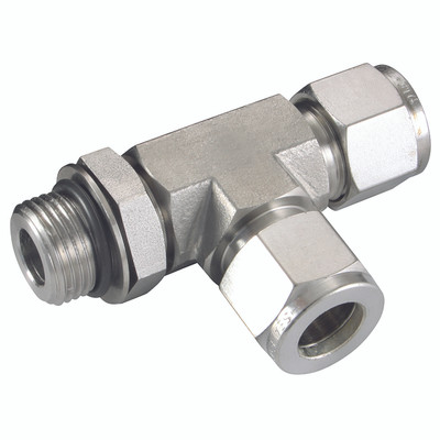 SWL MALE RUN TEE ISO 8 OD 1/8 BSPP - 1/4" BSP Parallel Male x 10mm Outside Diameter, Hydraulic Twin Ferrule Metric Compression Fitting, Positionable Tee, Positionable on the Run, 316 Stainless Steel, PanamAll images used are for illustrative purposes o