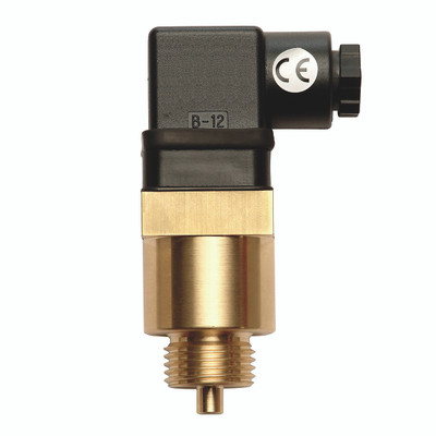 50 C G3/8 SPDT DIN TEMP SW - 3/8" BSP Parallel Male, Fixed Set Point, Temperature Switch, EBC Series, PG 09 DINE 43650 Connector SPDT IP65, Brass, Set Temperature 50Â°C, Maximum Working Temperature +80Â°C, Maximum Working Pressure 200 bar, ElettarotecA