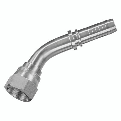 1.1/16" JIC FEM 45  X 5/8"OD ST. INSER - 1/2" 37Ã‚Â¬Ã¢Ë†Å¾ JIC Female x Swept Hose Tail, 45Ã‚Â¬Ã¢Ë†Å¾ Elbow, To Suit 1/4" Hose Inside Diameter, Stainless Steel, PH IndustriesAll images used are for illustrative purposes only