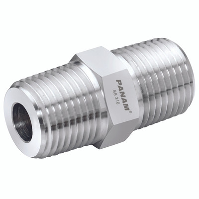 3/4 X 1/2 NPT M/M 10KPSI 316 ADAPTOR - 3/4" NPT Male x 3/4" NPT Male, 10,000 psi Rated Steel Adaptor, 316 Stainless Steel, Maximum Working Pressure 690 bar, PanamAll images used are for illustrative purposes only