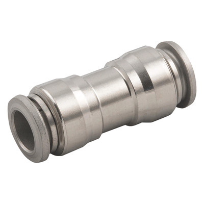 12MM X 10MM OD CONNECTOR 316 ST/ST - 10mm Outside Diameter x 12mm Outside Diameter, Push-in Fitting, Equal Tube x Tube, Straight Connector, 316 Stainless Steel, Working Temperature -20Ã‚Â°C to +225Ã‚Â°C, Maximum Working Pressure 15 bar, AignepAll image