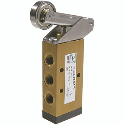 G1/8" 5/2 LEVER ROLLER BALL/SPRING - 1/8" BSP Parallel Female, 5/2 Function, Lever/Roller Ball Bearing Spring Actuation, Valve, Working Temperature -5Ã‚Â°C to +70Ã‚Â°C, Maximum Working Pressure 10 bar, PneumaxAll images used are for illustrative purpos