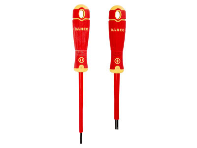 Bahco B220.002 BAHCOFIT Insulated Screwdriver Set, 2 Piece - Bahco BAHCOFIT Insulated Screwdrivers are suitable for work on live equipment, up to 1,000 Volts