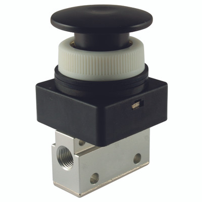 1/4" BSPP 3/2 MICRO RED PALM BUTT - M5 Metric Female, Pneumatic Control Valve, Palm Button, K3M Panel Mount Manual 3/2 Way Valve, Black, Nitrile Seal, Working Temperature -20°C to 70°C, Maximum Working Pressure 10 bar, KelmAll images used are for 1/4" BSPP 3/2 MICRO RED PALM BUTT - M5 Metric Female, Pneumatic Control Valve, Palm Button, K3M Panel Mount Manual 3/2 Way Valve, Black, Nitrile Seal, Working Temperature -20°C to 70°C, Maximum Working Pressure 10 bar, KelmAll images used are for