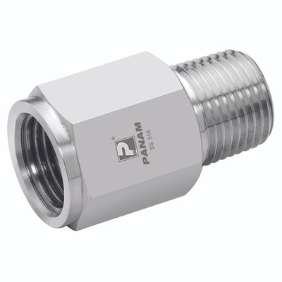 1/2" NPT X BSPP M/F 316 GAUGE ADAPT - 1/4" NPT Male x 1/4" BSP Parallel Female, Instrumentation Pipe Fitting, Gauge Adaptor, Stainless Steel, PanamAll images used are for illustrative purposes only