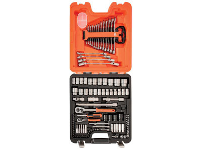 Bahco S106 1/4in &1/2in DriveSocket & Spanner Set, 106 Piece - The Bahco 1/4in and 1/2in Drive 106 Piece Metric/AF Socket and Spanner Set supplied in an impact and oil resistant case