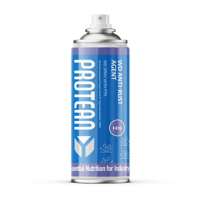 Tygris PROTEAN WD Anti-Rust Agent - PROTEAN WD Anti-Rust Agent is an NSF: H1 registered, PTFE-based spray formulation, effective for use in displacing moisture and water based fluids from most surfaces, leaving a residual film of lubricant Tygris PROTEAN WD Anti-Rust Agent - PROTEAN WD Anti-Rust Agent is an NSF: H1 registered, PTFE-based spray formulation, effective for use in displacing moisture and water based fluids from most surfaces, leaving a residual film of lubricant