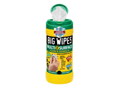 Big Wipes Multi-Surface Bio Pro+ Antiviral Wipes (Tub 80 + 25% Free) - Big Wipes Multi-Surface wipes are 100% BIODEGRADABLE made from wood pulp fibres from FSC approved forests