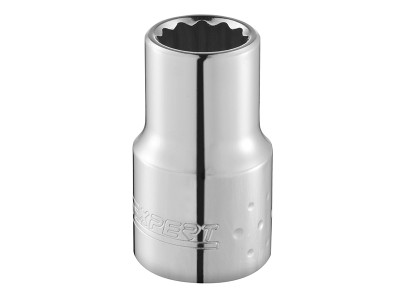 Expert Bi-Hexagon Socket 12 Point Regular 1/4in Drive 7/16in - The 1/4 inch drive sockets (Length 25mm) have a bi-hex socket (12 point) end and are made from chrome vanadium steel with a high chrome finish