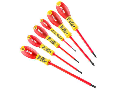 Expert Insulated Screwdriver Set, 6 Piece - The Britool insulated screwdrivers have a bi-material ergonomic comfortable and effective handle