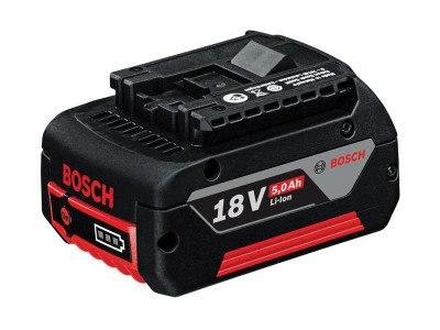 Bosch GBA Battery Pack 18V 5.0Ah Li-ion - The Bosch GBA Li-ion Battery Pack has a compact design with robust housing and a handy fuel gauge
