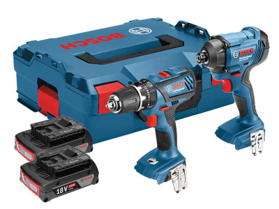 Bosch Cordless Twin Pack 18V 2 x 3.0Ah Li-Ion - This Bosch Twin Pack contains the following:</p>  1 x 18V GSB 18-2-LI Plus Professional Combi offers the best price-performance ratio among professional cordless combis in the 18 Volt Class