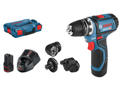 Bosch GSR 12V-15 Drill Driver with GFA12 Accessory Set 12V 2 x 2.0Ah Li-ion - The Bosch GSR 12V-15 Drill Driver has a well-balanced design that is compact, enabling optimum handling