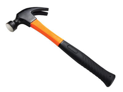 Bulldog Insulated Claw Hammer 570g (20oz) - This Bulldog Insulated Claw Hammer has a one piece, heavy-duty fibreglass handle attached to a smooth faced, curved claw hammer head