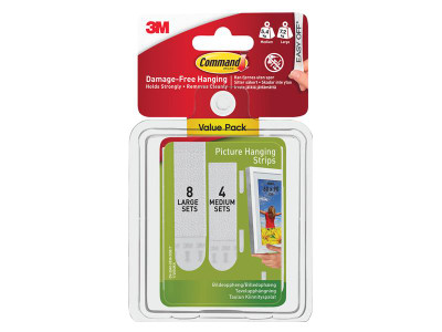 Command™ Picture Hanging Strips Set, Medium & Large (Pack 12) - Command&trade; Medium &amp; Large Picture Hanging Strips Value Pack