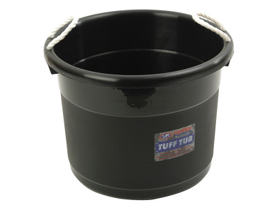 Curver Tuff Tub 69 litre - Black - Large capacity black bucket made from polypropylene with two rope handles