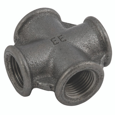 2"    BSP FEM EQUAL CROSS BLACK 180 - 3/8" BSP Parallel Female, Malleable Iron Pipe Fitting, Black, Equal Cross, Fig 2"    BSP FEM EQUAL CROSS BLACK 180 - 3/8" BSP Parallel Female, Malleable Iron Pipe Fitting, Black, Equal Cross, Fig