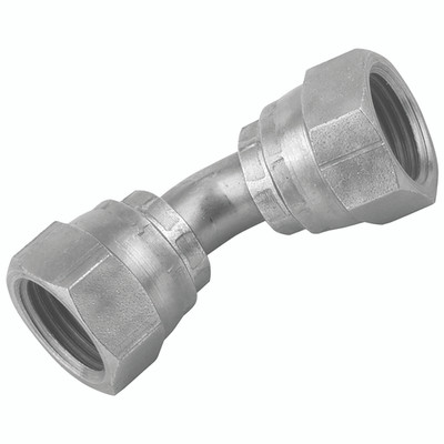 1" BSPP EQUAL SWIV FEM 45 SWEPT ELB - 1/4" BSP Parallel Female x 1/4" BSP Parallel Female, Hydraulic Adaptor Steel, Swivel Female x Swivel Female Swept 60° Cone, 45° Elbow, Zinc Plated Mild Steel, Maximum Working Pressure 450 bar, Burnett & Hillman< 1" BSPP EQUAL SWIV FEM 45 SWEPT ELB - 1/4" BSP Parallel Female x 1/4" BSP Parallel Female, Hydraulic Adaptor Steel, Swivel Female x Swivel Female Swept 60° Cone, 45° Elbow, Zinc Plated Mild Steel, Maximum Working Pressure 450 bar, Burnett & Hillman<