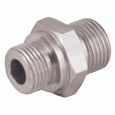 1.7/8"SORB X 1.1/2"BSP M/M 60  CONE ADPT - 3/8" SAE Male x 1/4" BSP Parallel Male, Hydraulic Adaptor Steel, O-Ring Boss x 60° Cone Less O-Ring, Zinc Plated Mild Steel, Maximum Working Pressure 380 bar, Burnett & HillmanAll images used are for illustra 1.7/8"SORB X 1.1/2"BSP M/M 60  CONE ADPT - 3/8" SAE Male x 1/4" BSP Parallel Male, Hydraulic Adaptor Steel, O-Ring Boss x 60° Cone Less O-Ring, Zinc Plated Mild Steel, Maximum Working Pressure 380 bar, Burnett & HillmanAll images used are for illustra