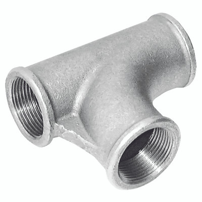 3/4"  BSPT PITCHER TEE FIG199 GALV - 1" BSP Tapered Female, Malleable Iron Pipe Fitting, Galvanised, Equal Pitcher Tee, Fig 3/4"  BSPT PITCHER TEE FIG199 GALV - 1" BSP Tapered Female, Malleable Iron Pipe Fitting, Galvanised, Equal Pitcher Tee, Fig