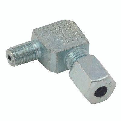 6MM X 1/4" BSP ELBOW STEEL LUB SYSTEM - M6 x 1 Metric Male x 4mm Outside Diameter, 90Ã‚Â¬Ã¢Ë†Å¾ Elbow, Lubrication Compression Fitting, Type LL, Zinc Plated Steel, Maximum Working Pressure 100 barAll images used are for illustrative purposes only