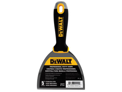 DEWALT Drywall Hammer End Jointing/Filling Knife 125mm (5in) - The DEWALT Hammer End Jointing/Filling Knife has a premium stainless steel blade that has been hollow ground for precise flex