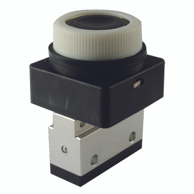 M5 3/2 MICRO RED P.BUTTON SHROUDED - M5 Metric Female, Pneumatic Control Valve, Push Button (Shrouded), K3M Panel Mount Manual 3/2 Way Valve, Black, Nitrile Seal, Working Temperature -20Ã‚Â°C to 70Ã‚Â°C, Maximum Working Pressure 10 bar, KelmAll images