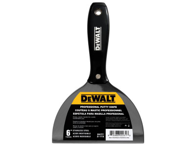 DEWALT Drywall Jointing/Filling Knife 150mm (6in) - The DEWALT Jointing/Filling Knife has a premium stainless steel blade that has been hollow ground for precise flex