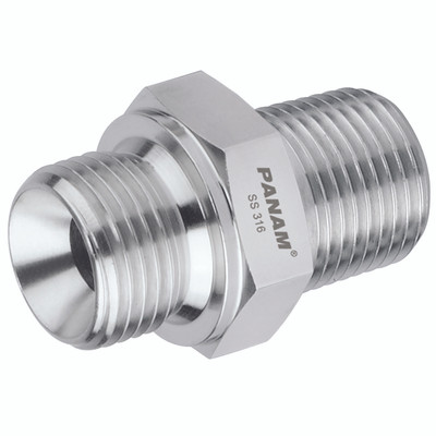 1/2" X 3/8" BSPPXNPT M/M 10KPSI 316 ADAP - 3/4" BSP Parallel Male x 3/4" NPT Male, 10,000 psi Rated Steel Adaptor, 316 Stainless Steel, Maximum Working Pressure 690 bar, PanamAll images used are for illustrative purposes only 1/2" X 3/8" BSPPXNPT M/M 10KPSI 316 ADAP - 3/4" BSP Parallel Male x 3/4" NPT Male, 10,000 psi Rated Steel Adaptor, 316 Stainless Steel, Maximum Working Pressure 690 bar, PanamAll images used are for illustrative purposes only