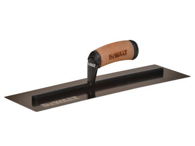 DEWALT Drywall Curved Gold Stainless Steel Finishing Trowel 16in - The DEWALT Curved Gold S/S Finishing Trowel is made from triple-hardened, precision ground, premium stainless steel with an 1/8in concave curve
